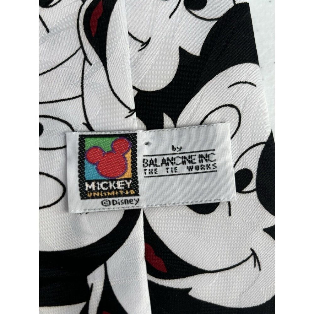 Mickey Unlimited by Balancine Inc VTG Disney‎ Black and White Graphic Print Tie - Picture 2 of 9